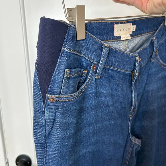 Hatch The Straight Leg Maternity Jeans Size Maternity 27 True Blue Crop - Picture 11 of 13